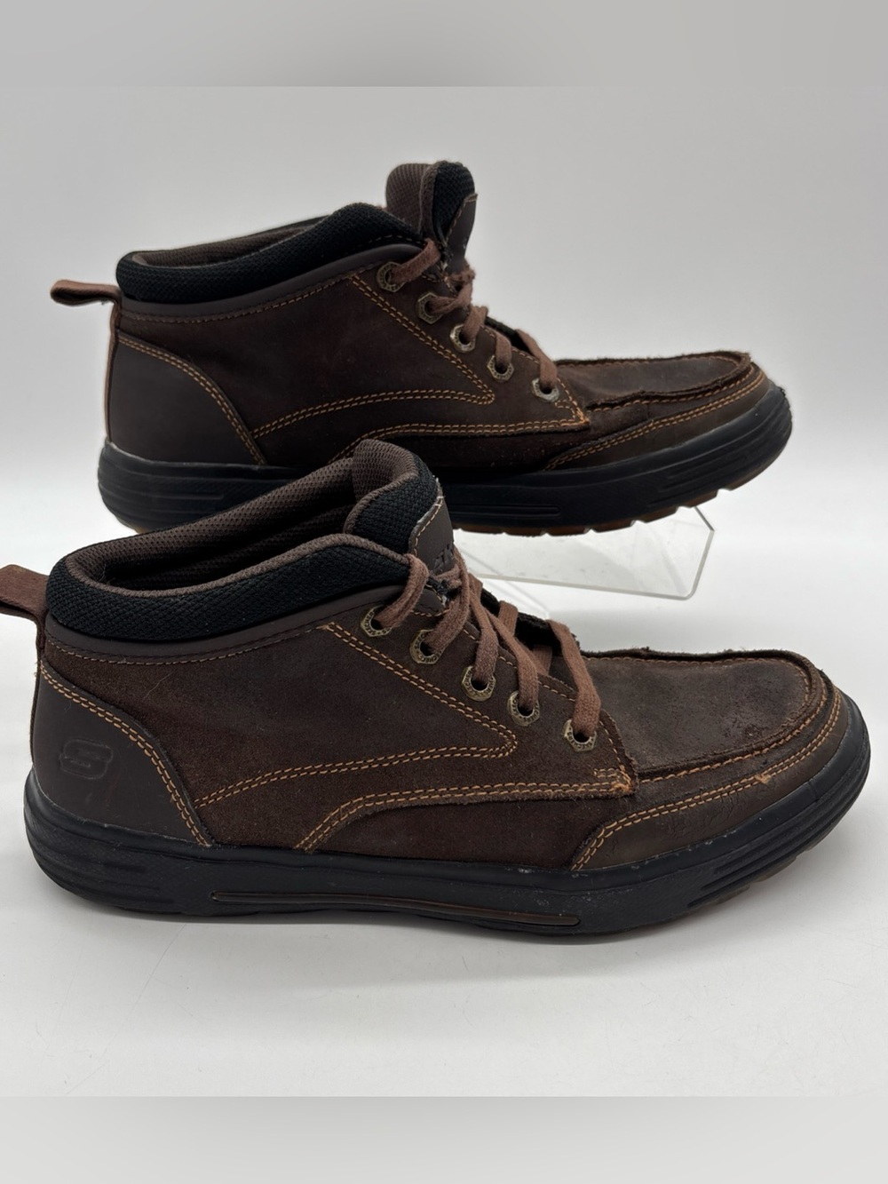 Skechers Skech Air-Porter-Repton Lace Up Casual Shoes Boots Mens Size 9.5 Brown